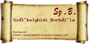 Székelyhidi Borbála névjegykártya